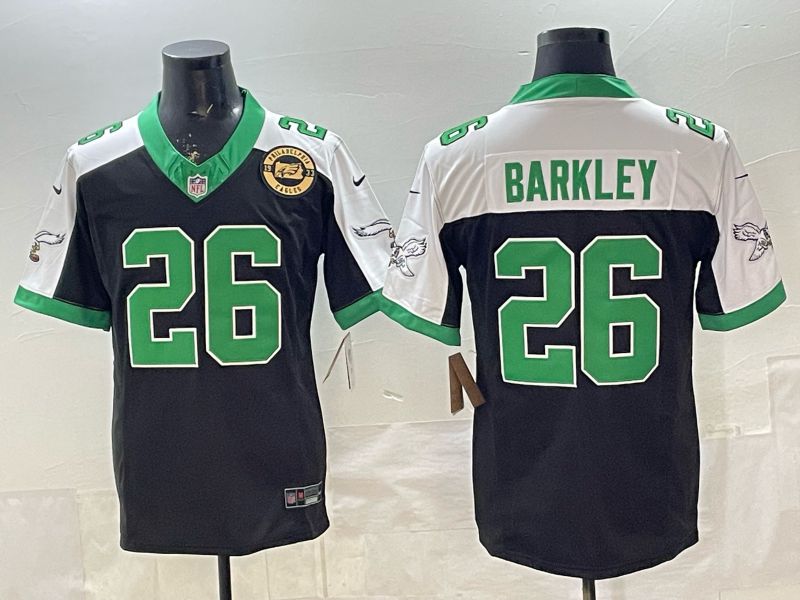 Men 2026 Philadelphia Eagles #26 Barkley Black 3th generations Nike Limited NFL Jersey style 02